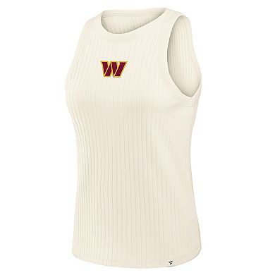 Women's Fanatics Cream Washington Commanders Star Play Tri-Blend Ribbed Tank Top