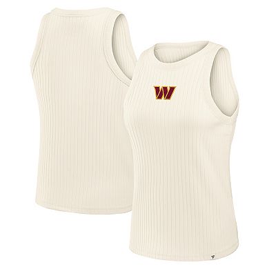Women's Fanatics Cream Washington Commanders Star Play Tri-Blend Ribbed Tank Top