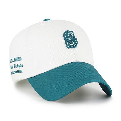 Men's '47 White/Teal Seattle Mariners Contemporary Tonal Clean Up Adjustable Hat