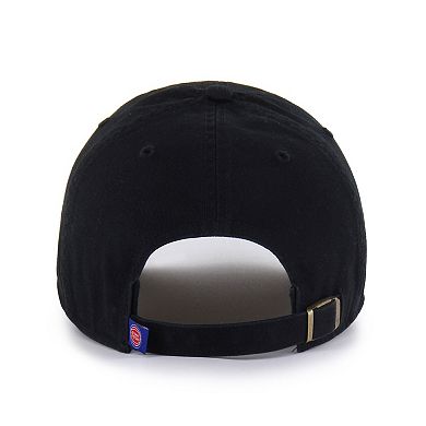 Men's '47 Detroit Pistons Black on Black Clean Up Adjustable Hat