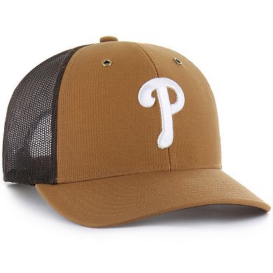 Men's Carhartt x '47 Brown Philadelphia Phillies Trucker Adjustable Hat