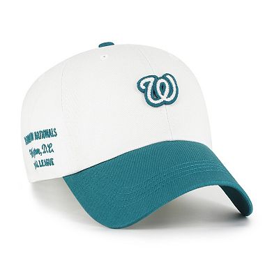 Men's '47 White/Teal Washington Nationals Contemporary Tonal Clean Up Adjustable Hat