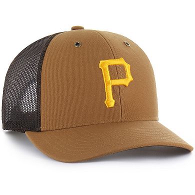 Men's Carhartt x '47 Brown Pittsburgh Pirates Trucker Adjustable Hat