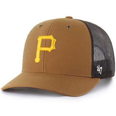 Men's Carhartt x '47 Brown Pittsburgh Pirates Trucker Adjustable Hat