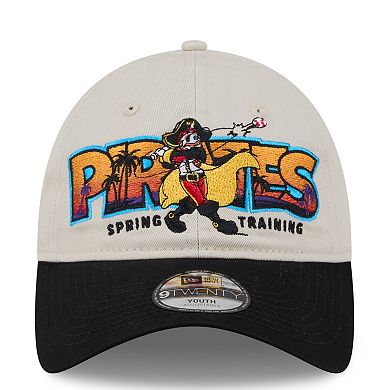 Youth New Era Stone/Black Pittsburgh Pirates 2026 Spring Training Fan Pack Batter 9TWENTY Adjustable Hat