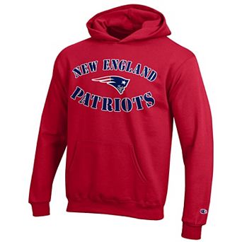 Youth Champion Red New England Patriots Powerblend Fleece Hoodie