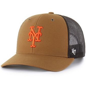 Men's Carhartt x '47 Brown New York Mets Trucker Adjustable Hat