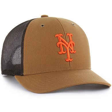 Men's Carhartt x '47 Brown New York Mets Trucker Adjustable Hat