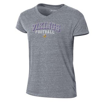 Women's Champion Heather Gray Minnesota Vikings Triumph Tri-Blend V-Neck T-Shirt