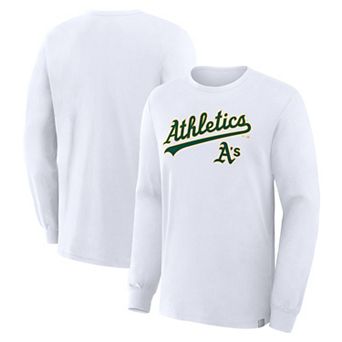 Men's Fanatics White Athletics Lock-Up Legacy Long Sleeve T-Shirt
