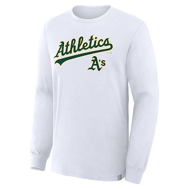Men's Fanatics White Athletics Lock-Up Legacy Long Sleeve T-Shirt