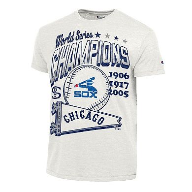 Men's Champion White Chicago White Sox Winning Tradition Cooperstown Tri-Blend T-Shirt
