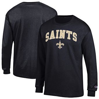 Men's Champion Black New Orleans Saints Arch Over Logo Long Sleeve T-Shirt