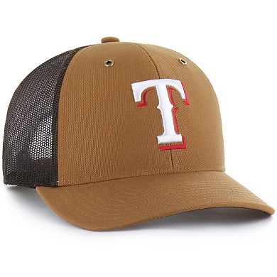 Men's Carhartt x '47 Brown Texas Rangers Trucker Adjustable Hat