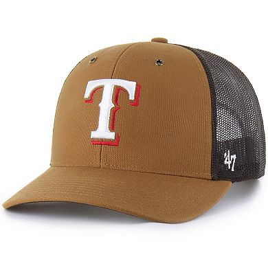 Men's Carhartt x '47 Brown Texas Rangers Trucker Adjustable Hat