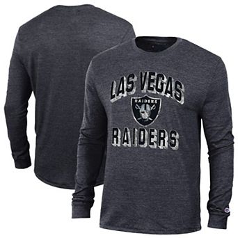 Men's Champion Black Las Vegas Raiders Ultimate Tri-Blend Long Sleeve T-Shirt