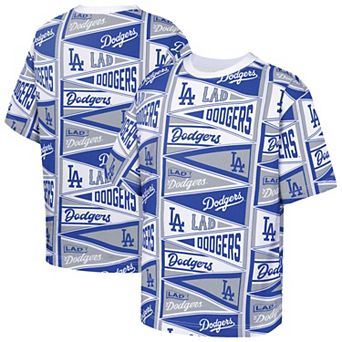 Youth Outerstuff Blue Los Angeles Dodgers All-Over Pennant T-Shirt