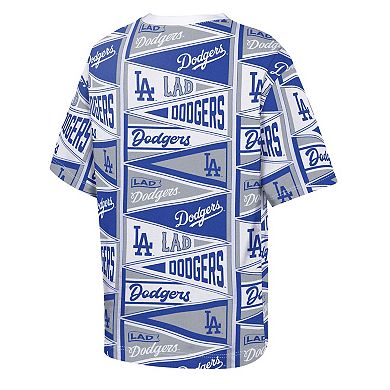 Youth Outerstuff Blue Los Angeles Dodgers All-Over Pennant T-Shirt
