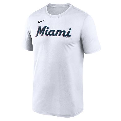 Men's Nike White Miami Marlins New Legend Wordmark Dri-FIT T-Shirt