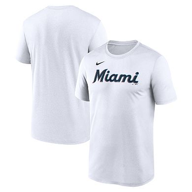 Men's Nike White Miami Marlins New Legend Wordmark Dri-FIT T-Shirt