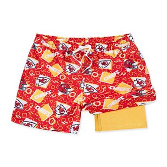 Men's Chubbies Red Kansas City Chiefs Game Day Fit Classic Lined Swim Trunks