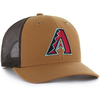 Men's Carhartt x '47 Brown Arizona Diamondbacks Trucker Adjustable Hat