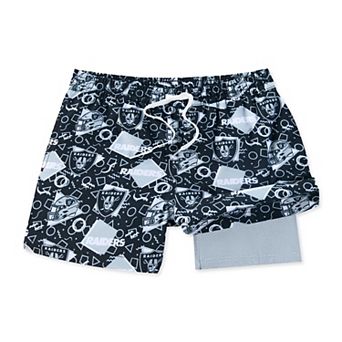 Men's Chubbies Black Las Vegas Raiders Game Day Fit Classic Lined Swim Trunks
