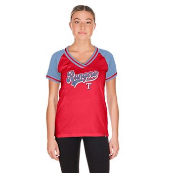 Women's New Era Red Texas Rangers Gameday V-Neck T-Shirt
