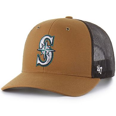 Men's Carhartt x '47 Brown Seattle Mariners Trucker Adjustable Hat