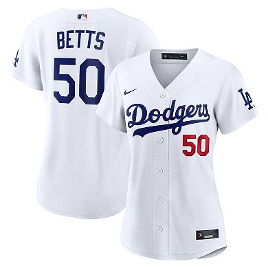Women's Nike Mookie Betts White Los Angeles Dodgers Home Stadium Jersey