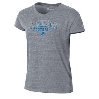Women's Champion Heather Gray Detroit Lions Triumph Tri-Blend V-Neck T-Shirt