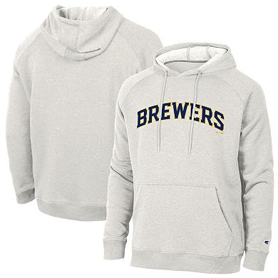Men's Champion Cream Milwaukee Brewers Triumph Tri-Blend Hoodie