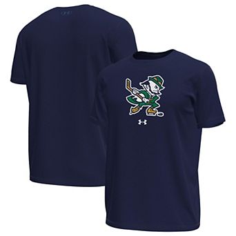 Men's Under Armour Navy Notre Dame Fighting Irish Hockey Leprechaun Tech Stretch T-Shirt
