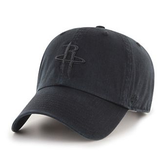 Men's '47 Houston Rockets Black on Black Clean Up Adjustable Hat