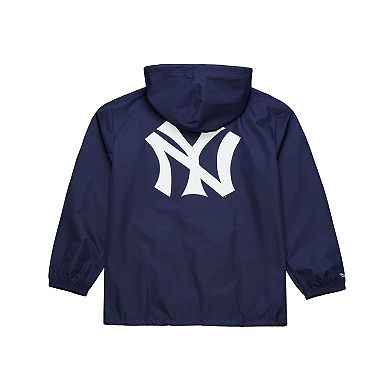 Men's Mitchell & Ness Navy New York Yankees Full-Snap Hooded Coaches Jacket