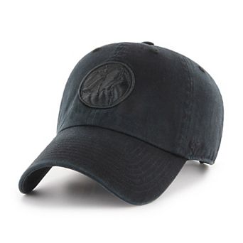 Men's '47 Minnesota Timberwolves Black on Black Clean Up Adjustable Hat