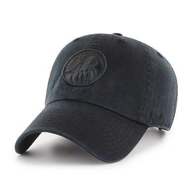 Men's '47 Minnesota Timberwolves Black on Black Clean Up Adjustable Hat