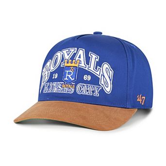 Men's '47 Royal/Brown Kansas City Royals Cooperstown Break Wood Suede Hitch Adjustable Hat