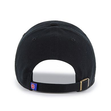 Men's '47 Black Detroit Pistons Core Logo Clean Up Adjustable Hat