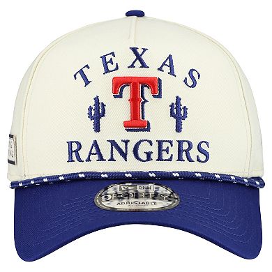 Men's New Era Cream Texas Rangers 2026 Spring Training Fan Pack Rope A-Frame 9FORTY Adjustable Hat