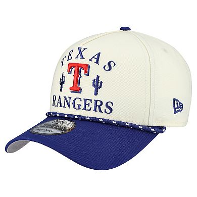 Men's New Era Cream Texas Rangers 2026 Spring Training Fan Pack Rope A-Frame 9FORTY Adjustable Hat