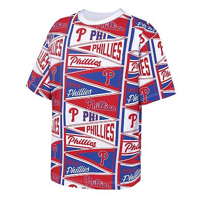 Youth Outerstuff Red Philadelphia Phillies All-Over Pennant T-Shirt
