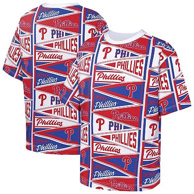 Youth Outerstuff Red Philadelphia Phillies All-Over Pennant T-Shirt