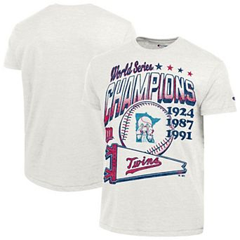 Men's Champion White Minnesota Twins Winning Tradition Cooperstown Tri-Blend T-Shirt