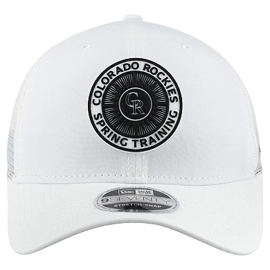 Men's New Era White Colorado Rockies 2026 Spring Training Fan Pack 9SEVENTY Adjustable Trucker Hat
