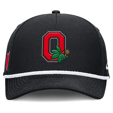 Unisex Nike Black Ohio State Buckeyes 2026 Basketball Refresh 5-Panel Rope Rise Hat