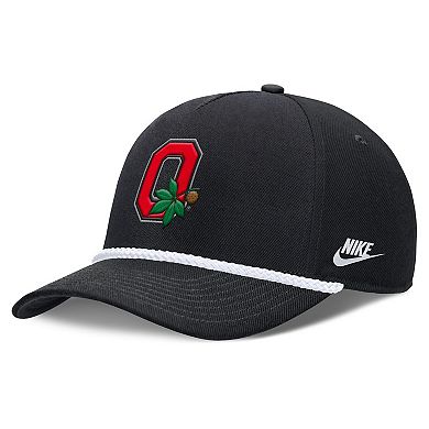 Unisex Nike Black Ohio State Buckeyes 2026 Basketball Refresh 5-Panel Rope Rise Hat