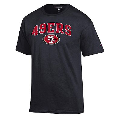 Men's Champion Black San Francisco 49ers Arch Over Logo T-Shirt