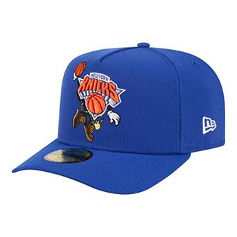 Men's New Era Blue New York Knicks Injection Cartoon Logo A-Frame 59FIFTY Fitted Hat