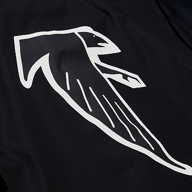 Men's Mitchell & Ness Black Atlanta Falcons Coaches Full-Snap Hooded Windbreaker Jacket